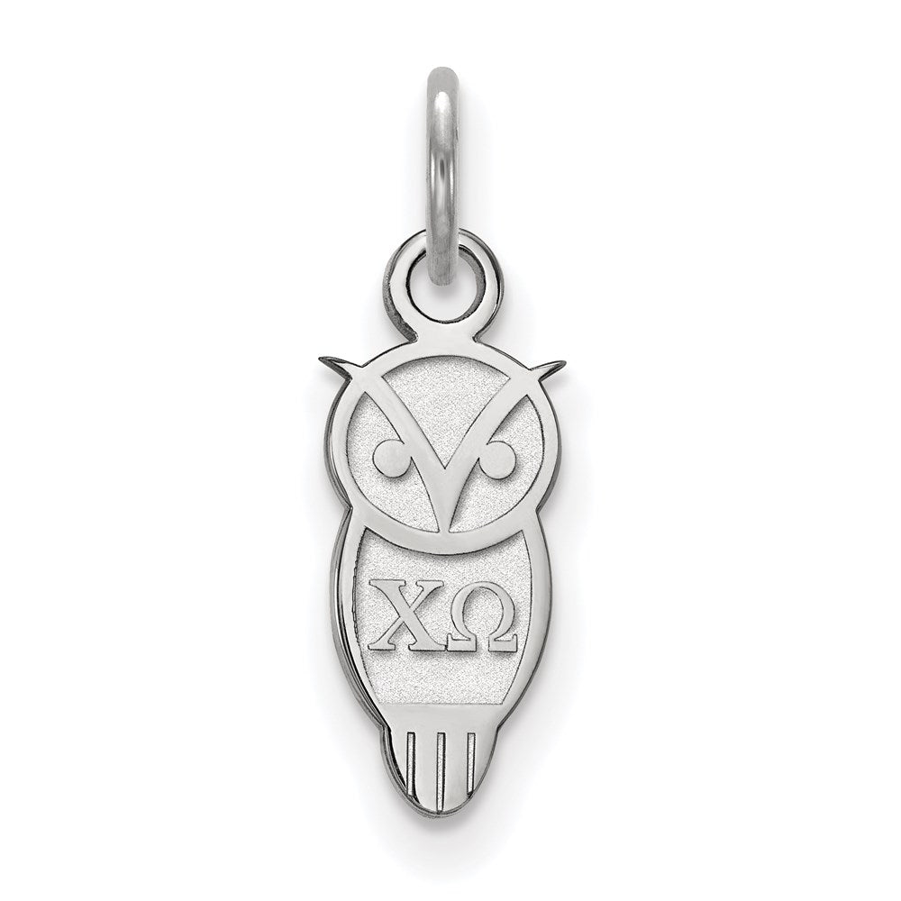Sterling Silver Rhodium-plated LogoArt Chi Omega Sorority Symbol Extra Small Pendant