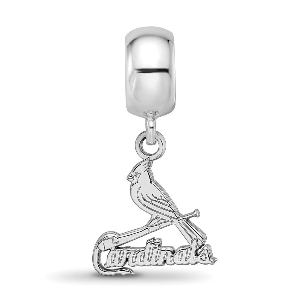 Sterling Silver Rhodium Plated Major League Baseball LogoArt St. Louis Cardinals Bird Dangle Bead