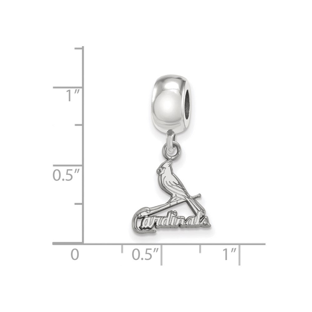 Sterling Silver Rhodium Plated Major League Baseball LogoArt St. Louis Cardinals Bird Dangle Bead