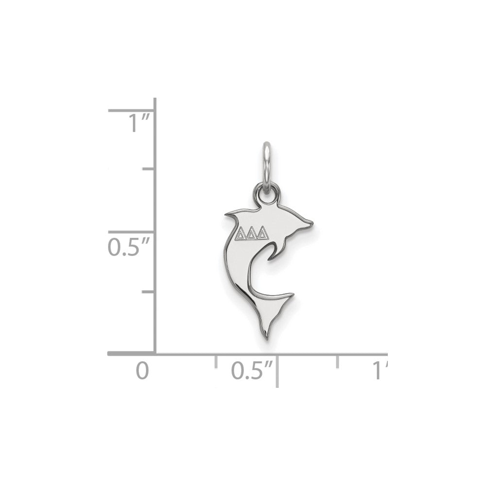 Sterling Silver Rhodium-plated LogoArt Delta Delta Delta Sorority Symbol Extra Small Pendant