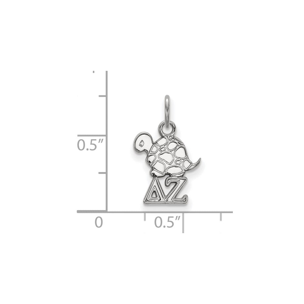 Sterling Silver Rhodium-plated LogoArt Delta Zeta Sorority Symbol Extra Small Pendant