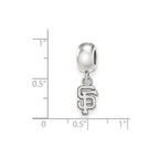 Sterling Silver Rhodium Plated Major League Baseball LogoArt San Francisco Giants Extra Small Dangle