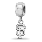 Sterling Silver Rhodium Plated Major League Baseball LogoArt San Francisco Giants Extra Small Dangle