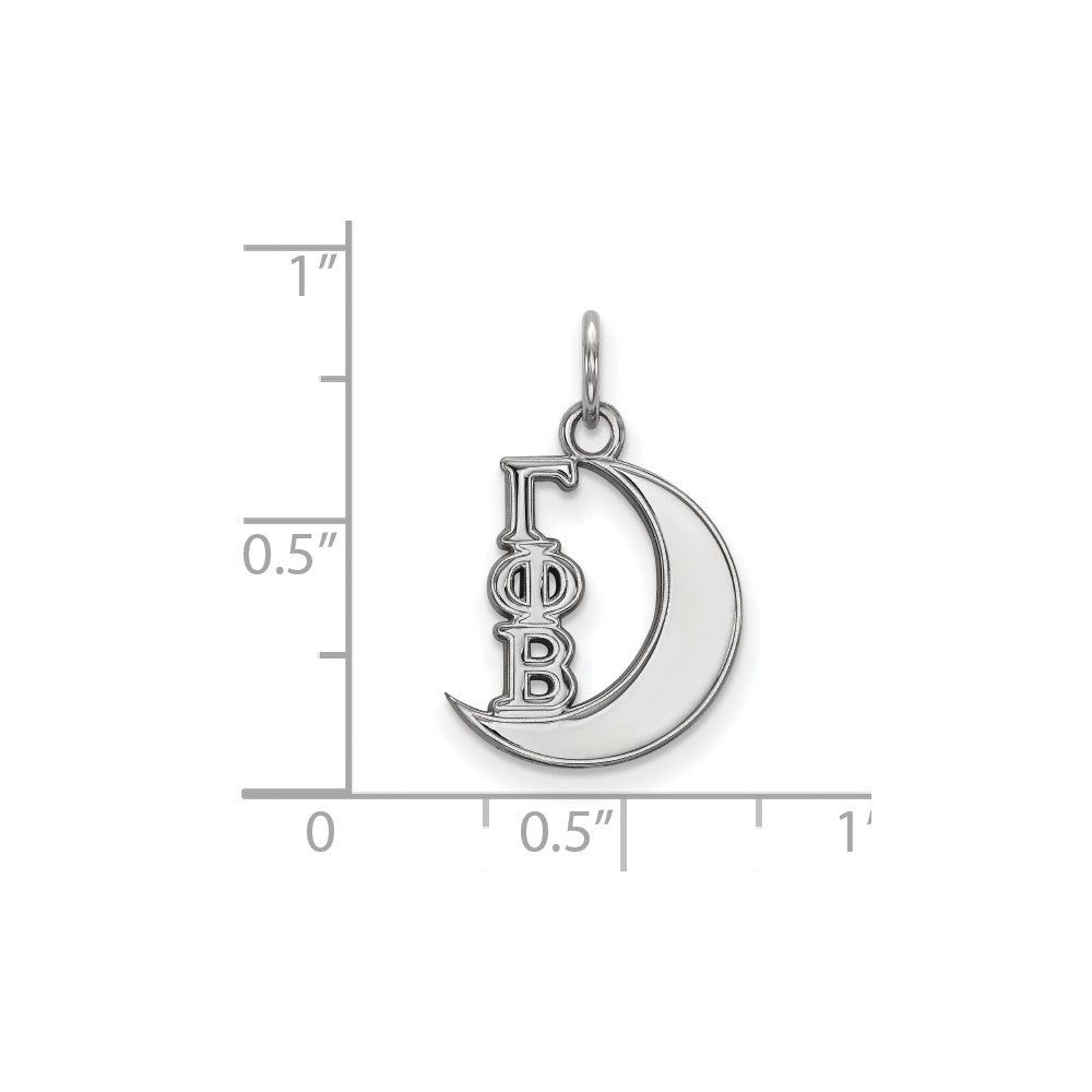 Sterling Silver Rhodium-plated LogoArt Gamma Phi Beta Sorority Symbol Extra Small Pendant