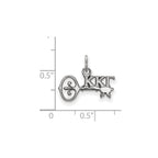 Sterling Silver Rhodium-plated LogoArt Kappa Kappa Gamma Sorority Symbol Extra Small Pendant