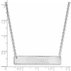 14k White Gold LogoArt Miami University Ohio Small Bar 18 inch Necklace