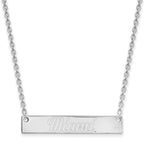 14k White Gold LogoArt Miami University Ohio Small Bar 18 inch Necklace