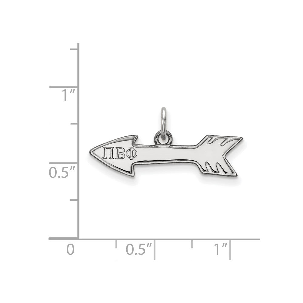 Sterling Silver Rhodium-plated LogoArt Pi Beta Phi Sorority Symbol Extra Small Pendant