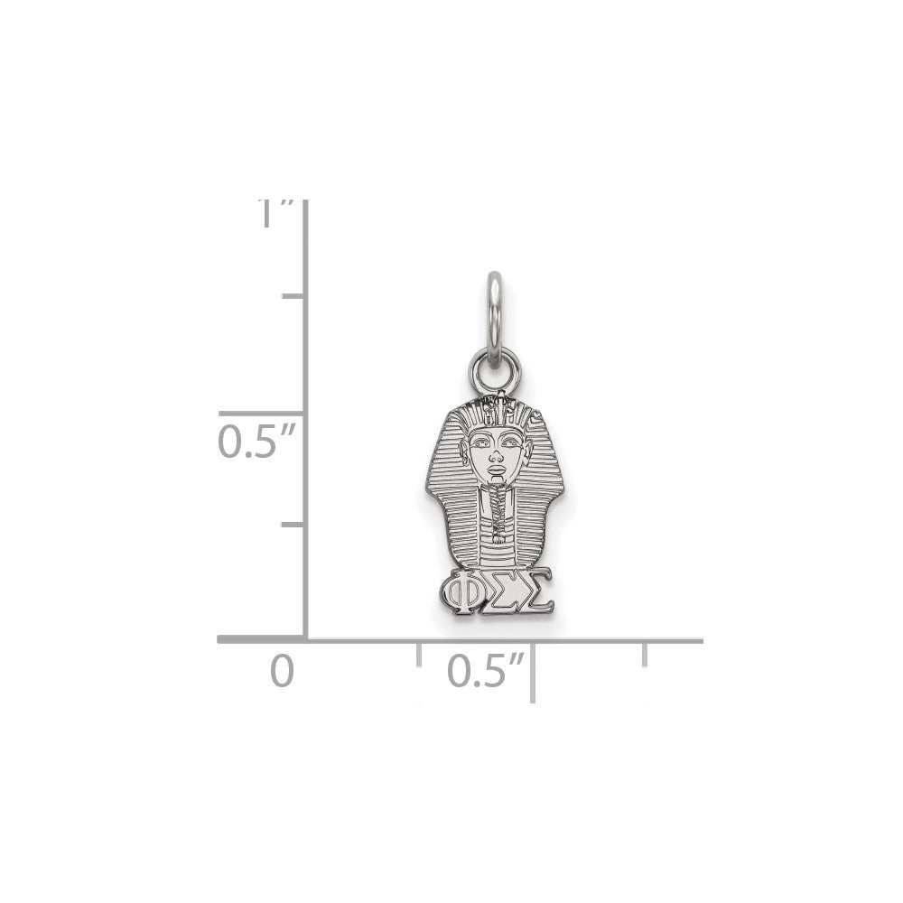 Sterling Silver Rhodium-plated LogoArt Phi Sigma Sigma Sorority Symbol Extra Small Pendant