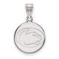 Sterling Silver Rhodium-plated LogoArt Penn State University Lion Medium Disc Pendant
