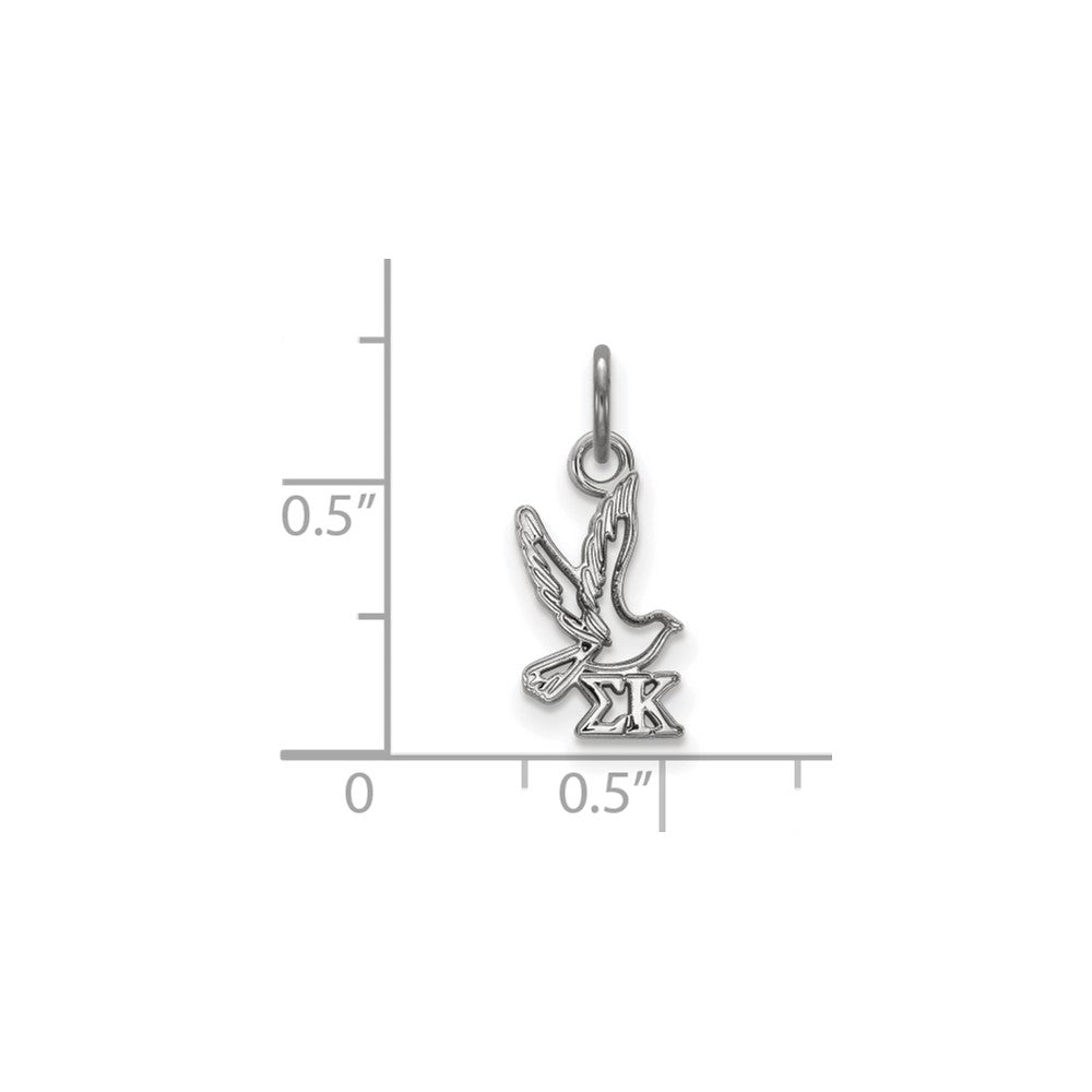 Sterling Silver Rhodium-plated LogoArt Sigma Kappa Sorority Symbol Extra Small Pendant