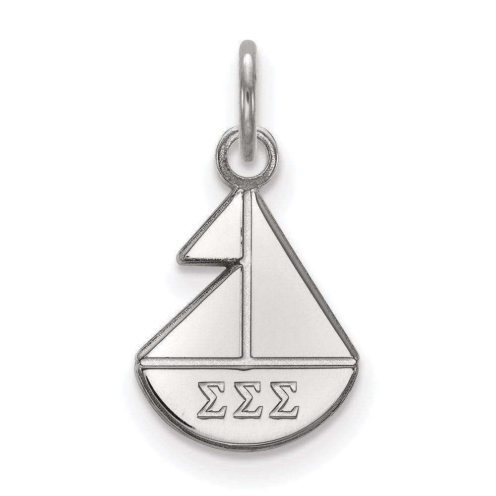 Sterling Silver Rhodium-plated LogoArt Sigma Sigma Sigma Sorority Symbol Extra Small Pendant