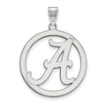 Sterling Silver Rhodium-plated LogoArt University of Alabama Extra Large Letter A Circle Pendant