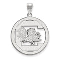 Sterling Silver Rhodium-plated LogoArt University of South Carolina Extra Large Circle Pendant