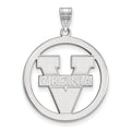 Sterling Silver Rhodium-plated LogoArt University of Virginia Large Circle Pendant