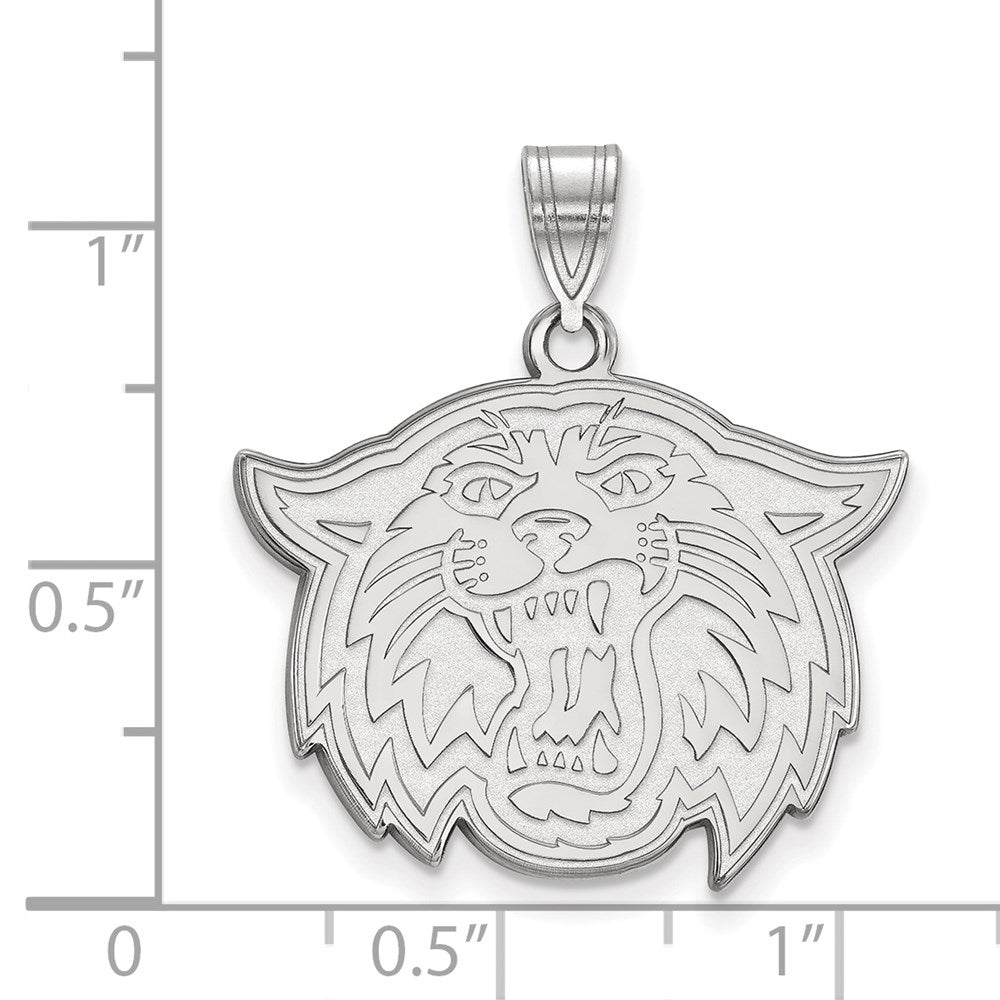 Sterling Silver Rhodium-plated LogoArt Villanova University Wildcat Large Pendant