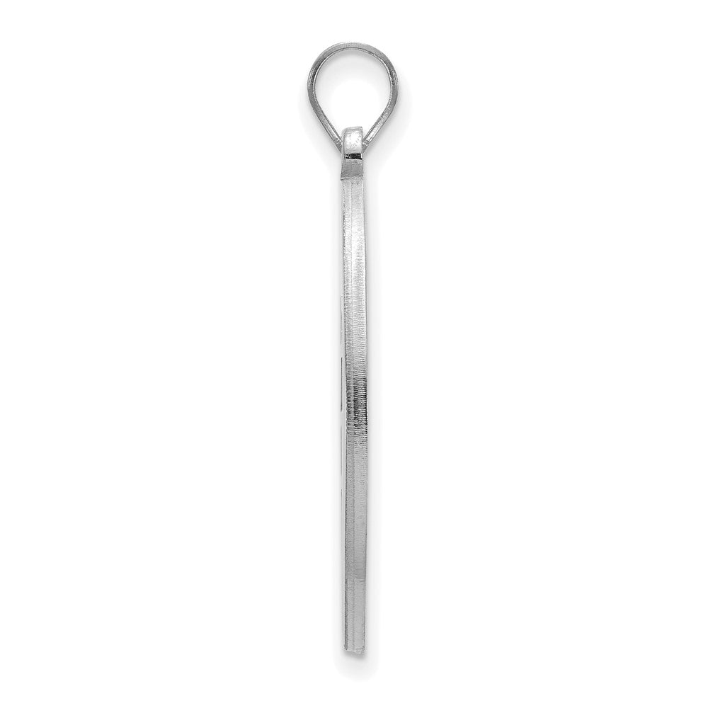 Sterling Silver Rhodium-plated LogoArt West Virginia University W-V Extra Large Circle Pendant
