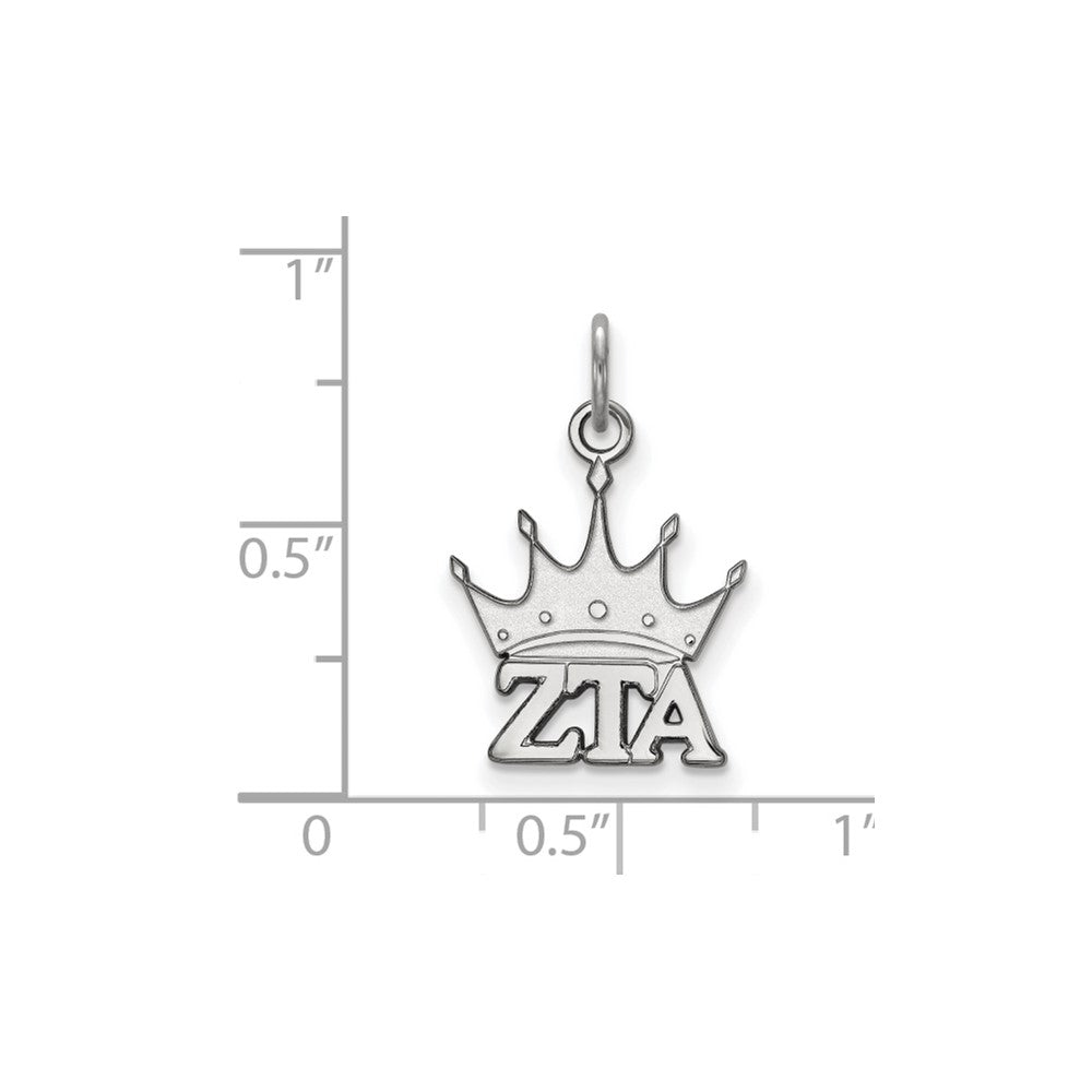 Sterling Silver Rhodium-plated LogoArt Zeta Tau Alpha Sorority Symbol Extra Small Pendant