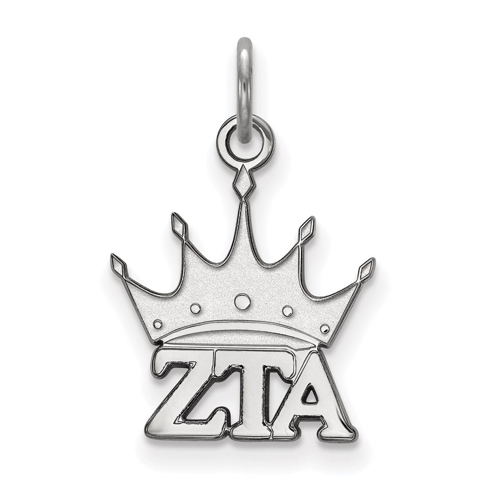 Sterling Silver Rhodium-plated LogoArt Zeta Tau Alpha Sorority Symbol Extra Small Pendant