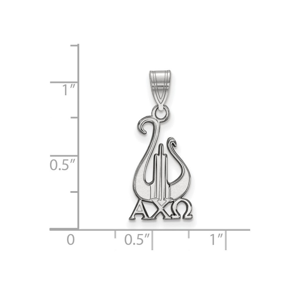 Sterling Silver Rhodium-plated LogoArt Alpha Chi Omega Sorority Symbol Medium Pendant