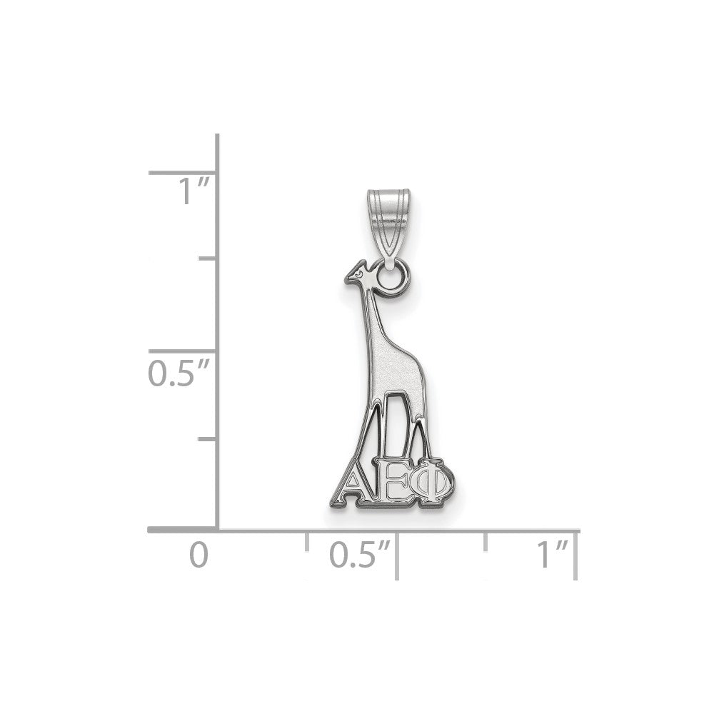 Sterling Silver Rhodium-plated LogoArt Alpha Epsilon Phi Sorority Symbol Small Pendant