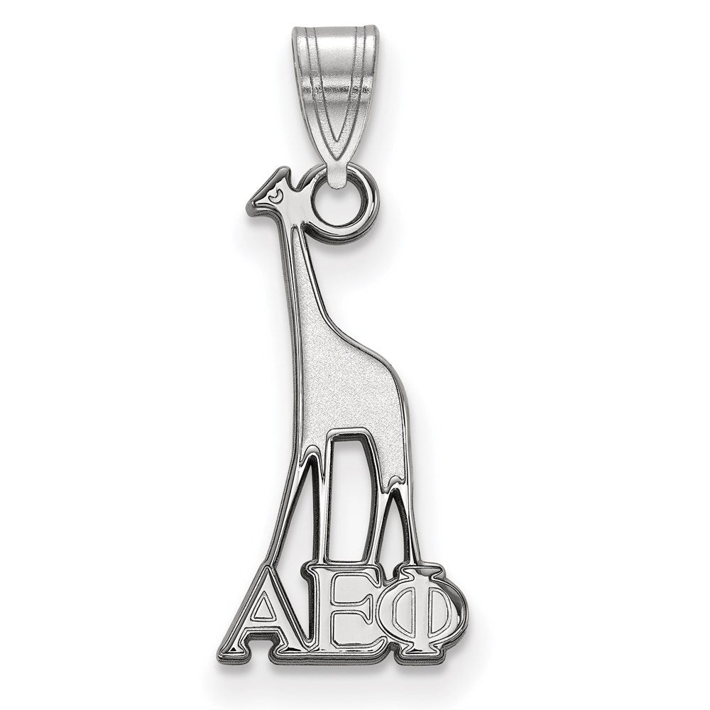 Sterling Silver Rhodium-plated LogoArt Alpha Epsilon Phi Sorority Symbol Small Pendant