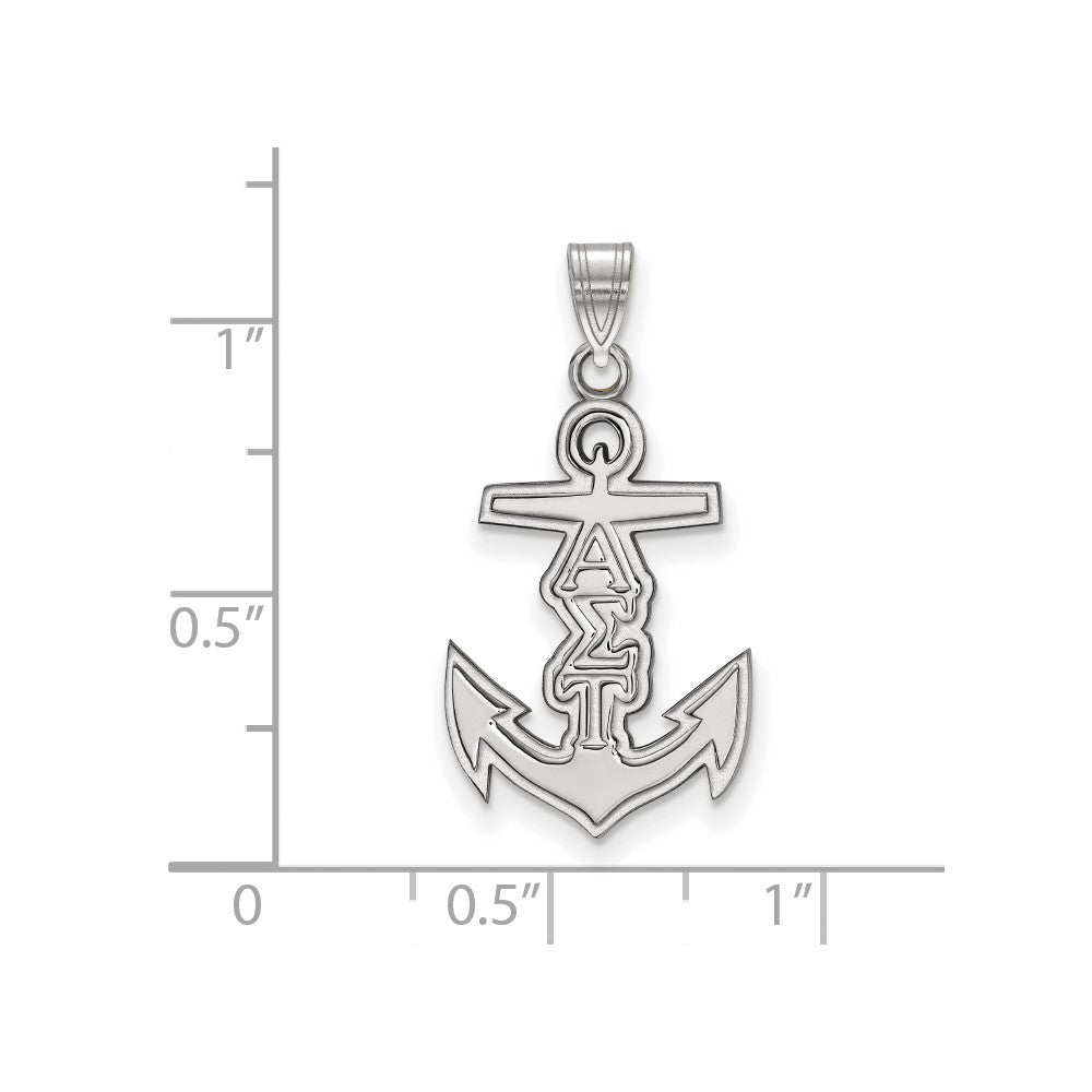 Sterling Silver Rhodium-plated LogoArt Alpha Sigma Tau Sorority Symbol Small Pendant