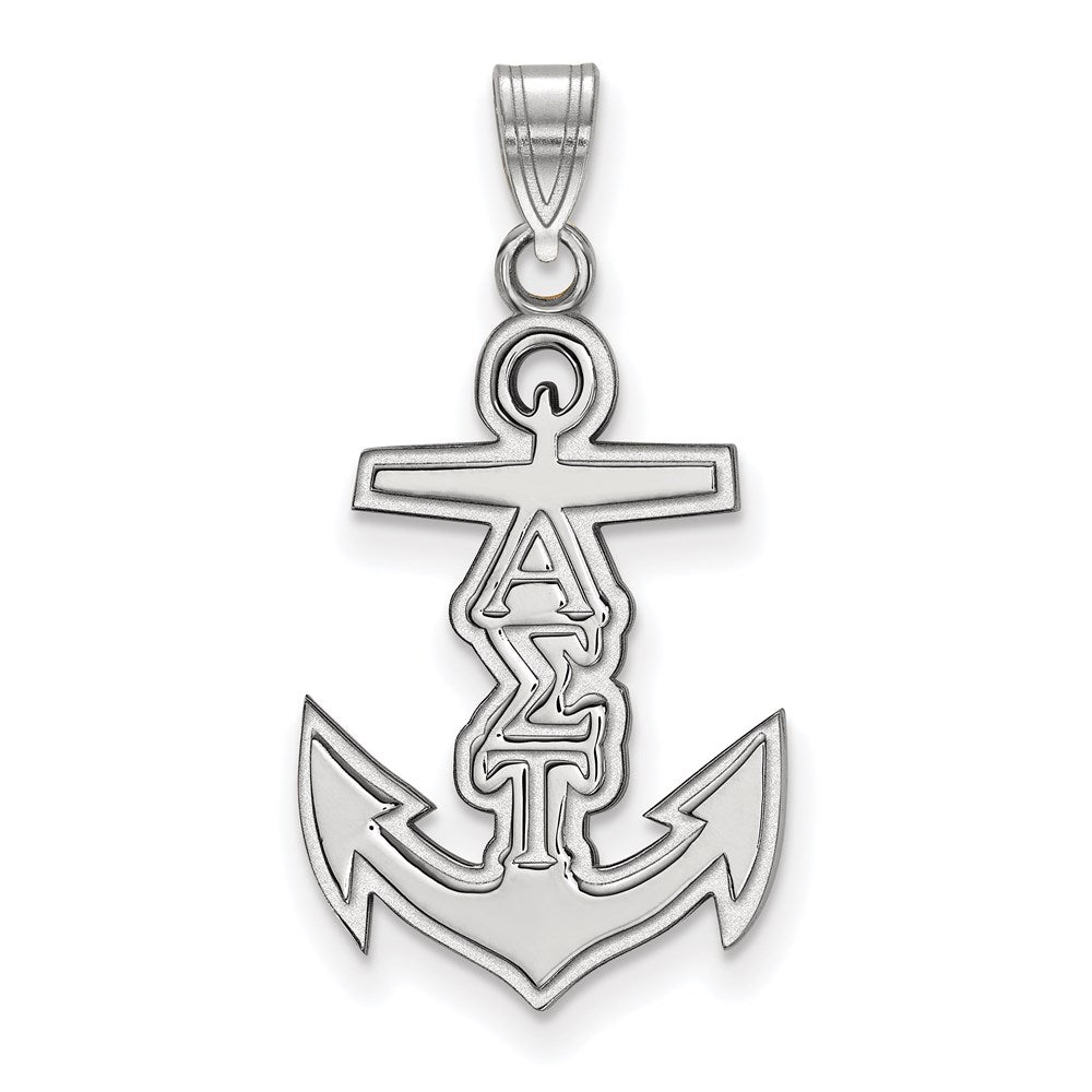 Sterling Silver Rhodium-plated LogoArt Alpha Sigma Tau Sorority Symbol Small Pendant