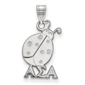 Sterling Silver Rhodium-plated LogoArt Alpha Sigma Alpha Sorority Symbol Small Pendant