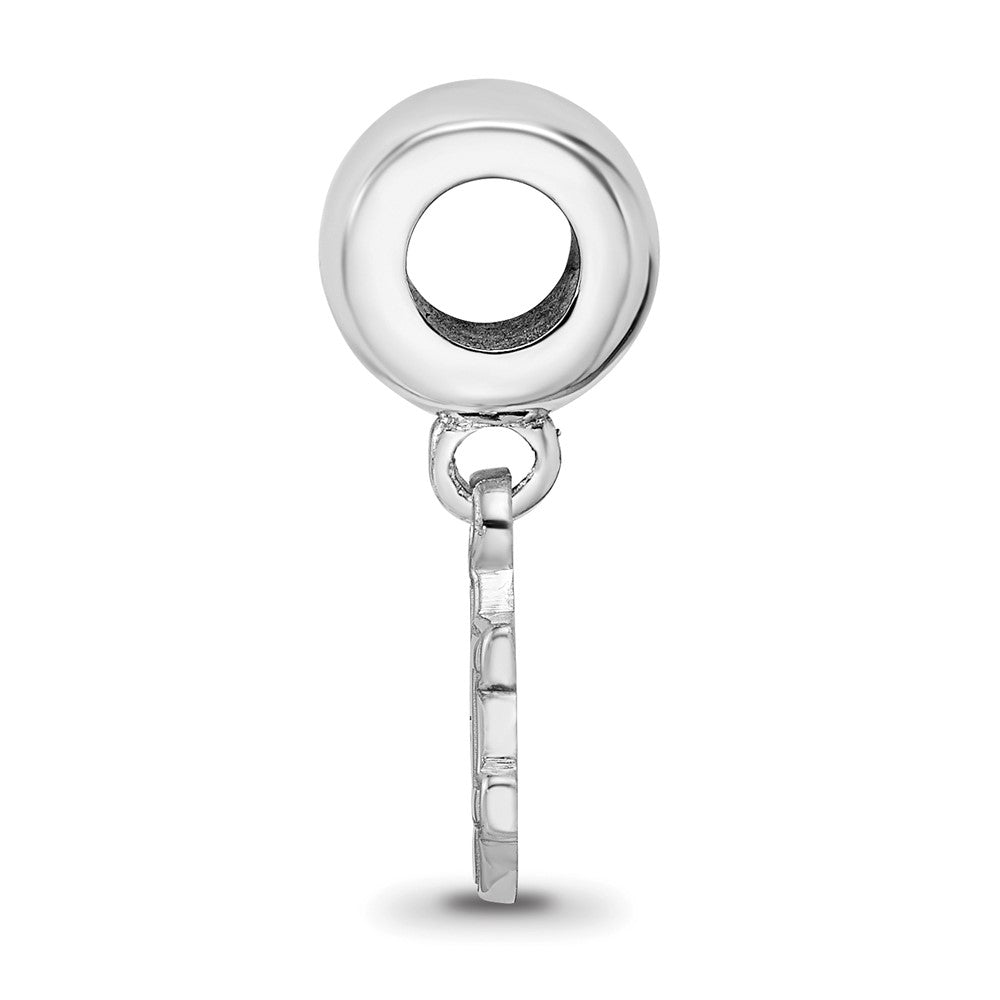 Sterling Silver Rhodium-plated LogoArt Auburn University A-U Extra Small Dangle Bead Charm