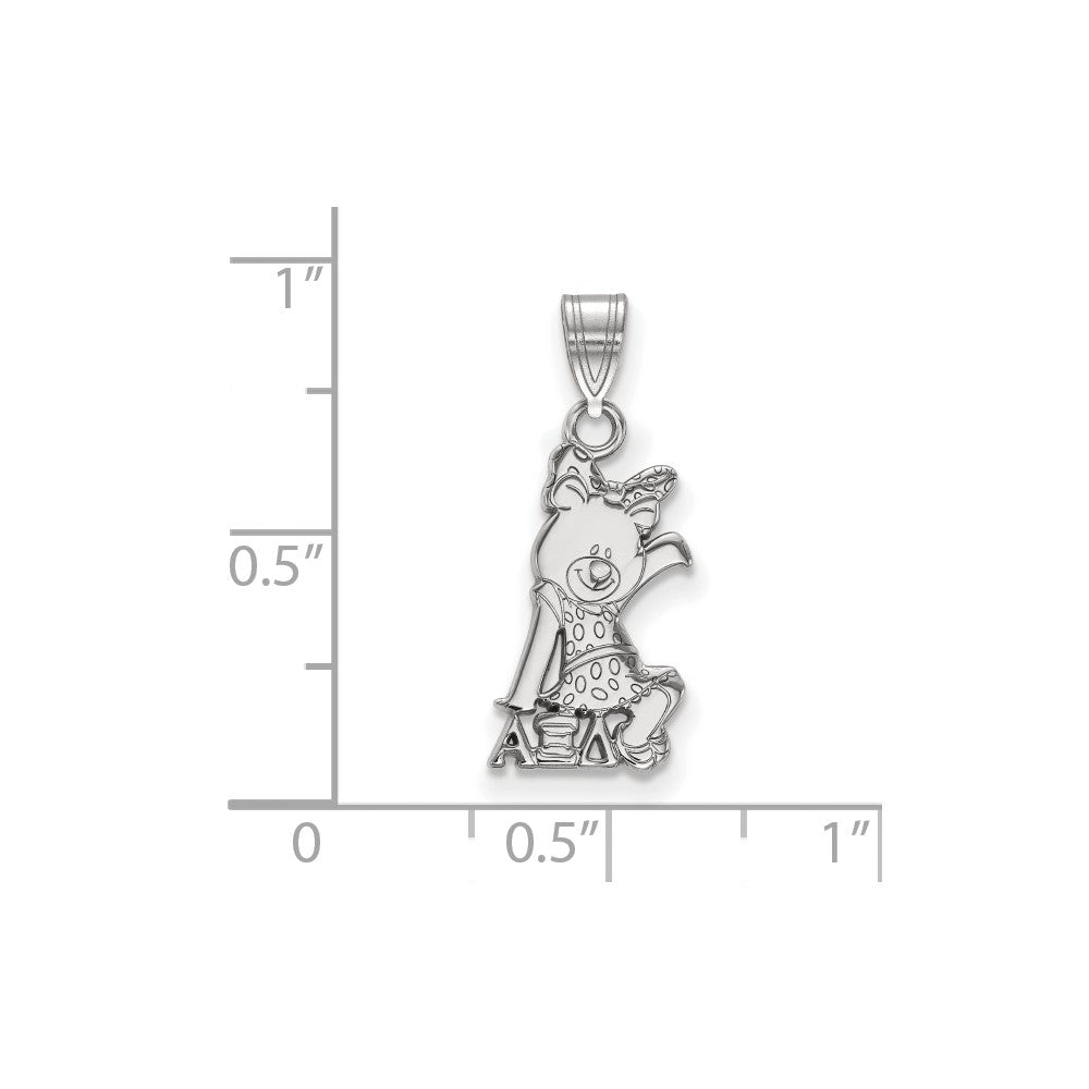 Sterling Silver Rhodium-plated LogoArt Alpha Xi Delta Sorority Symbol Small Pendant
