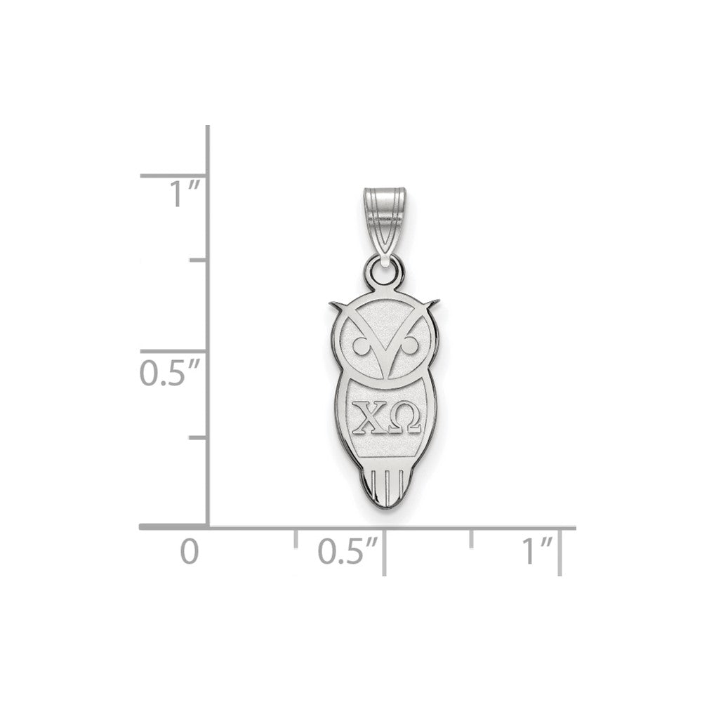 Sterling Silver Rhodium-plated LogoArt Chi Omega Sorority Symbol Small Pendant