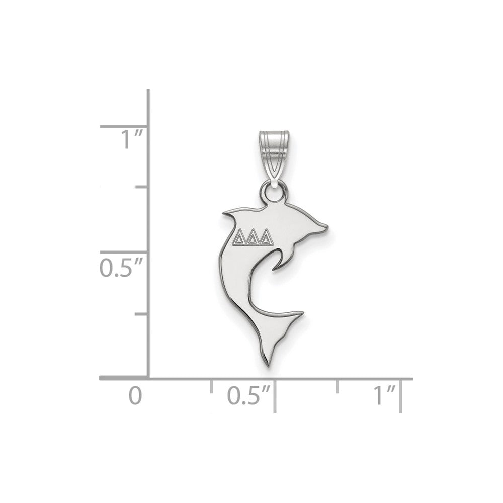Sterling Silver Rhodium-plated LogoArt Delta Delta Delta Sorority Symbol Small Pendant