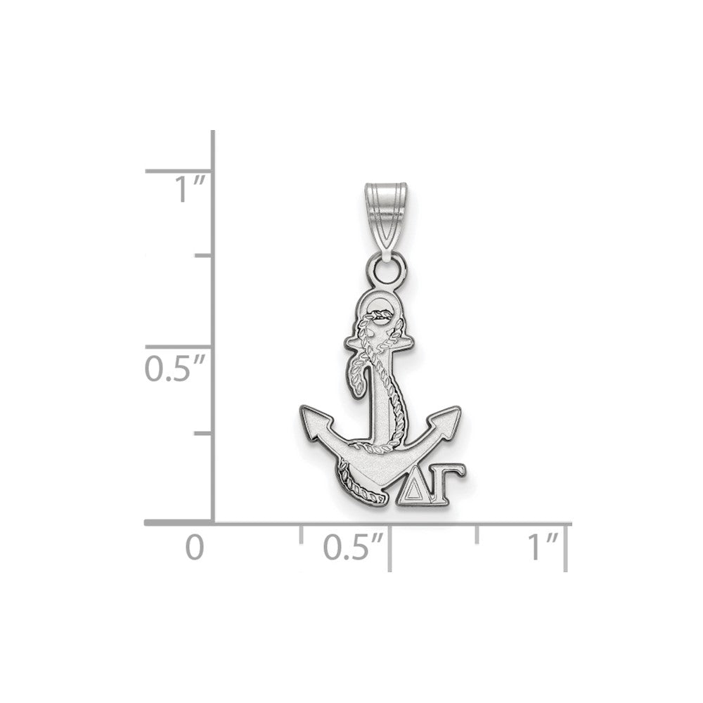 Sterling Silver Rhodium-plated LogoArt Delta Gamma Sorority Symbol Small Pendant