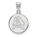 14k White Gold LogoArt East Carolina University Pirate Medium Disc Pendant