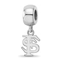 Sterling Silver Rhodium-plated LogoArt Florida State University F-S Extra Small Dangle Bead Charm