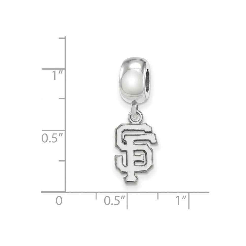 Sterling Silver Rhodium Plated Major League Baseball LogoArt San Francisco Giants Dangle Bead