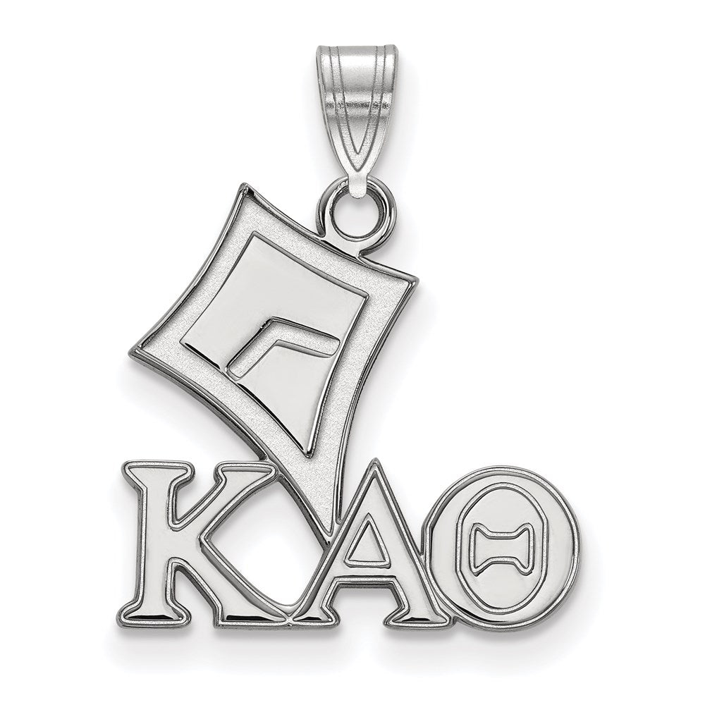Sterling Silver Rhodium-plated LogoArt Kappa Alpha Theta Sorority Symbol Small Pendant
