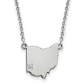 14k White Gold LogoArt Miami University Ohio Shape 18 inch Necklace