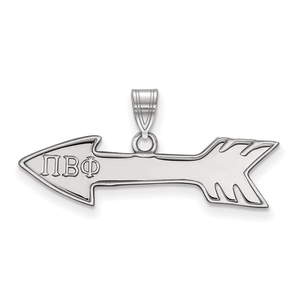 Sterling Silver Rhodium-plated LogoArt Pi Beta Phi Sorority Symbol Small Pendant