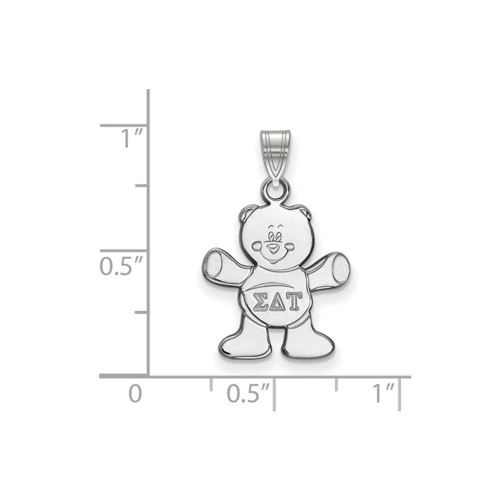 Sterling Silver Rhodium-plated LogoArt Sigma Delta Tau Sorority Symbol Small Pendant
