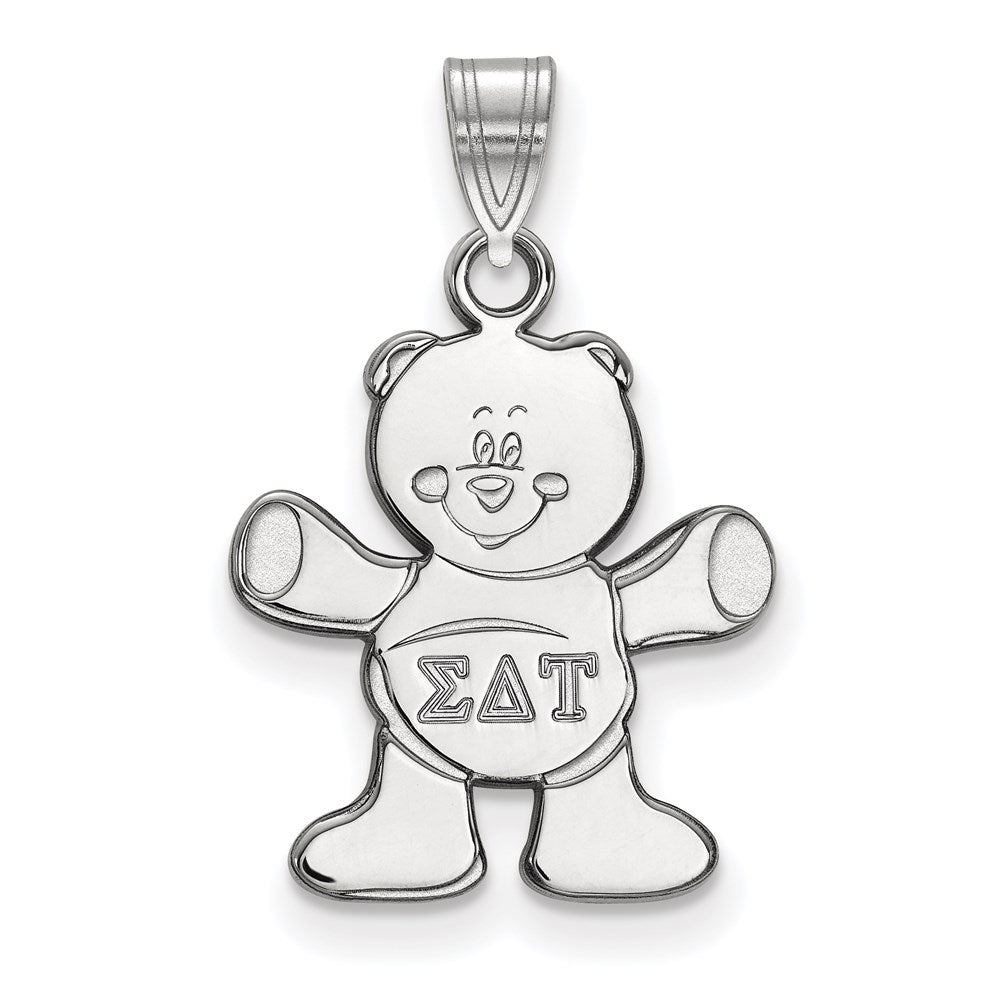 Sterling Silver Rhodium-plated LogoArt Sigma Delta Tau Sorority Symbol Small Pendant