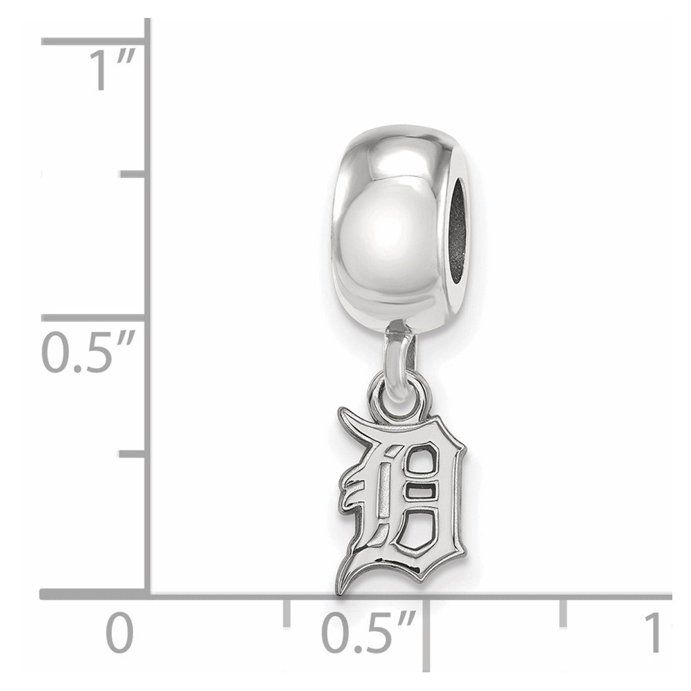 Sterling Silver Rhodium Plated Major League Baseball LogoArt Detroit Tigers Dangle Bead
