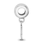 Sterling Silver Rhodium-plated LogoArt University of Alabama Letter A Extra Small Dangle Bead Charm