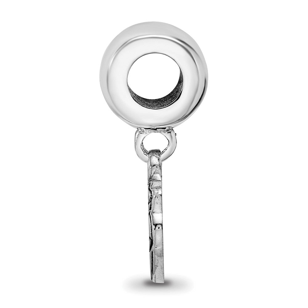 Sterling Silver Rhodium-plated LogoArt University of Florida Gator Extra Small Dangle Bead Charm