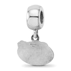 Sterling Silver Rhodium-plated LogoArt University of Florida Gator Extra Small Dangle Bead Charm