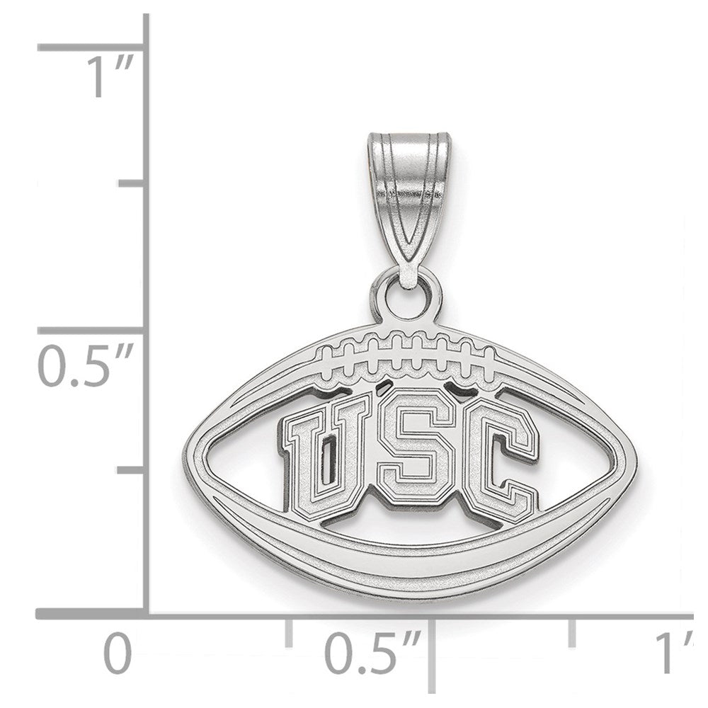 Sterling Silver Rhodium-plated University of Southern California U-S-C Football Pendant