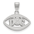 Sterling Silver Rhodium-plated University of Southern California U-S-C Football Pendant