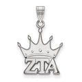 Sterling Silver Rhodium-plated LogoArt Zeta Tau Alpha Sorority Symbol Small Pendant