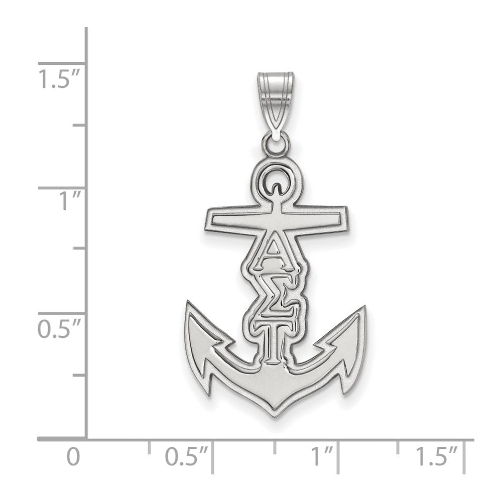 Sterling Silver Rhodium-plated LogoArt Alpha Sigma Tau Sorority Symbol Medium Pendant